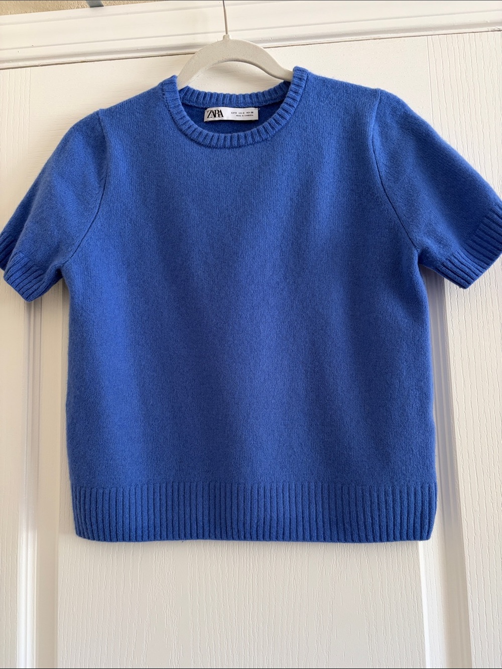 ZARA | Cobalt Blue Short Sleeve Knit Pullover